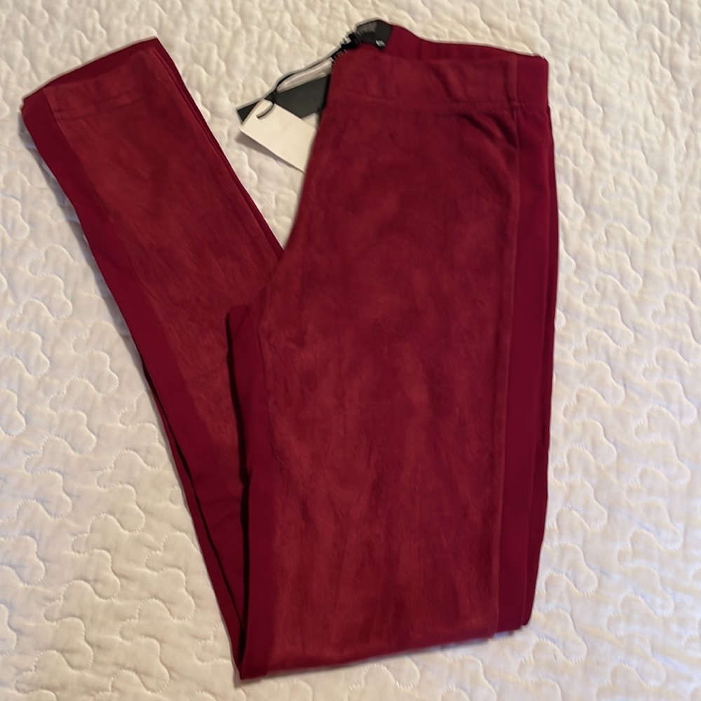 NWT William Rast Maroon Suede Front Leggings